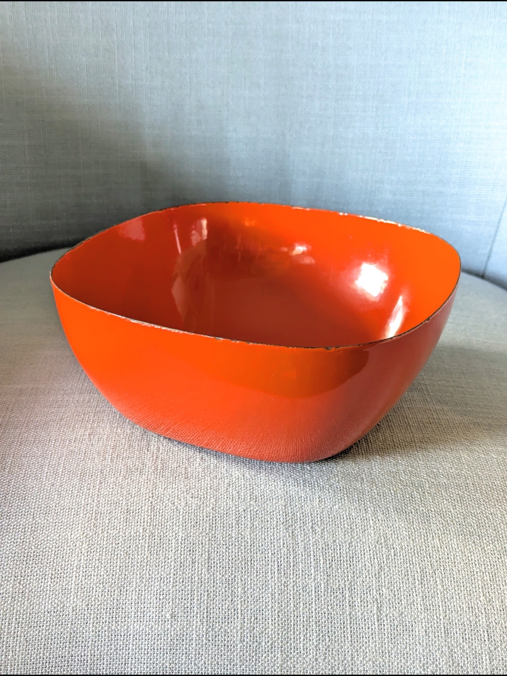 Cathrineholm Holland 1960s Mod Enamelware Square Vintage Serving Bowl